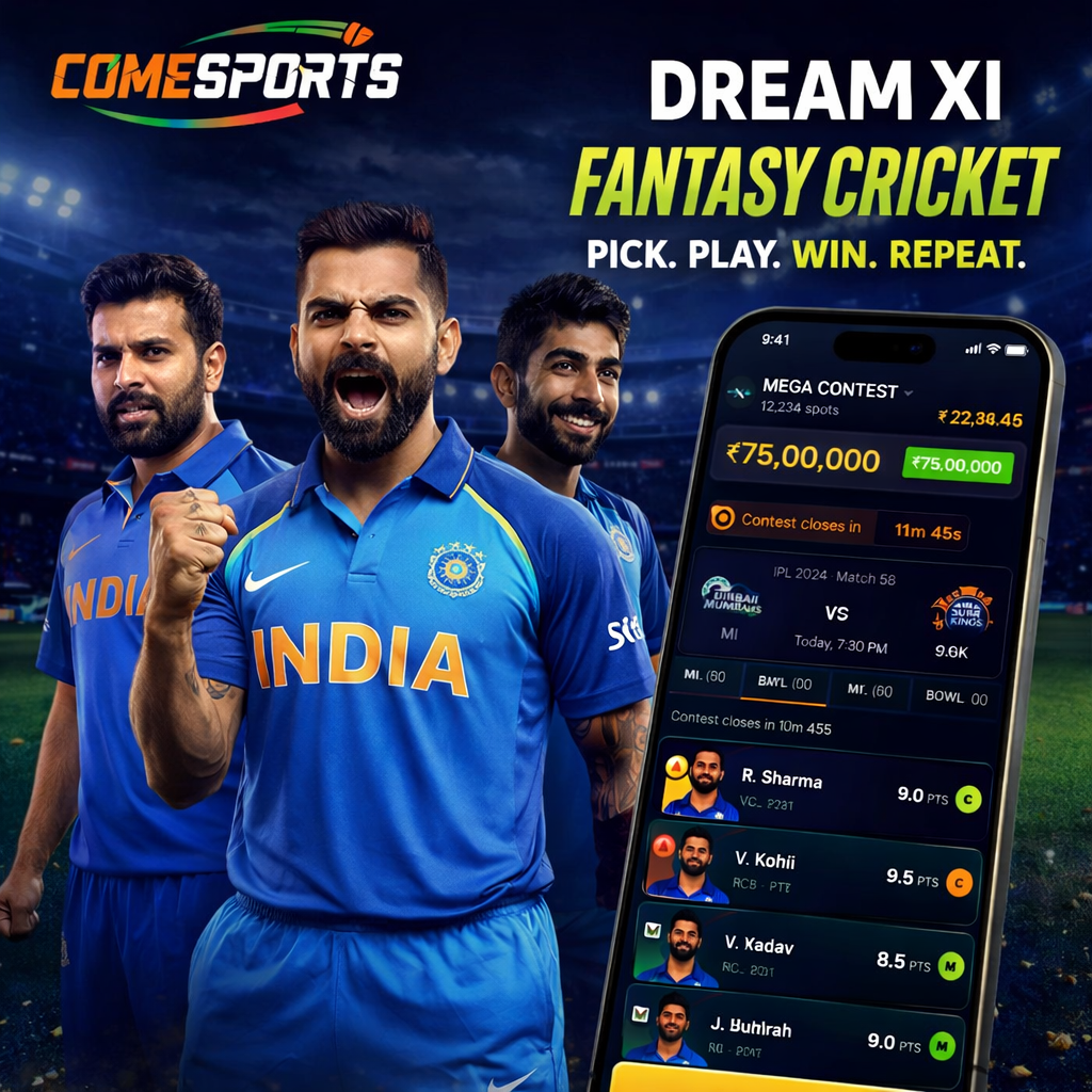 Real Money Fantasy fantasy cricket and India team visual